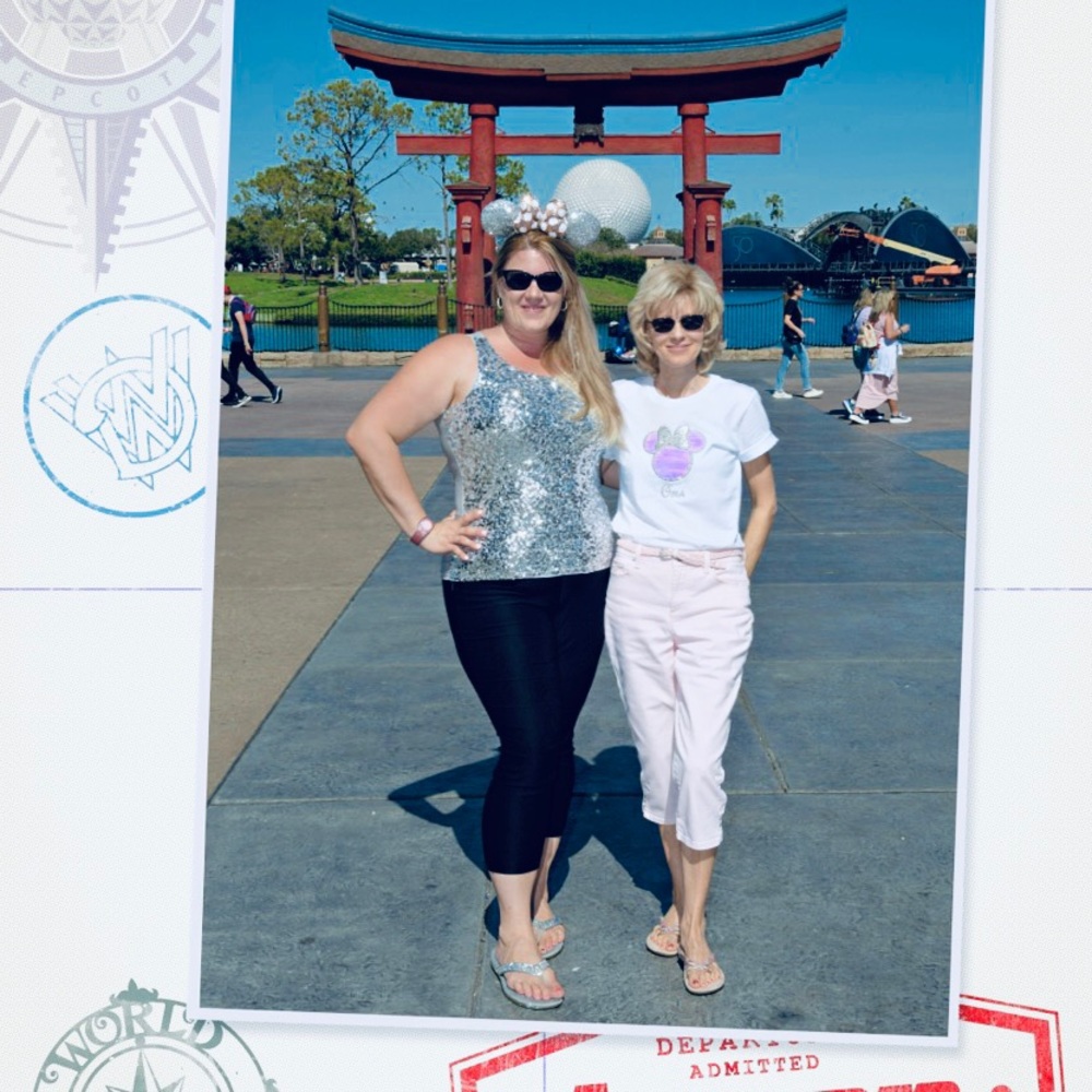 Disney Bound outfit- Epcot. Sequin glitter ensemble with Minnie Ears